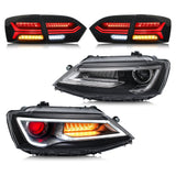 VLAND LED Headlights and Tail Lights (w/ Demon Eyes) - VW Mk6 Jetta by VLAND 0215A-S+0195A-DEM-P02