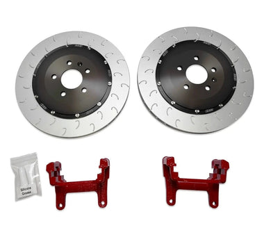 034 Motorsport 2-Piece Floating Rear Brake Rotor 370mm Upgrade for B9/B9.5 Audi A4/S4, A5/S5, Q5/SQ5, & RS4/RS5 by 034 Motorsport