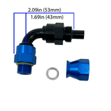 Precision Raceworks Precision Raceworks Fuel Line Fitting AN6 PTFE to AN6 ORB Male Swivel 90 Degree 201-0189