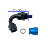 Precision Raceworks Precision Raceworks PTFE Fuel Line Fitting 135 degree AN-6 Female Flare 201-0222