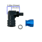 Precision Raceworks Precision Raceworks PTFE AN6 90 Degree Fitting to 9.49 (3/8") Female QC 201-0227