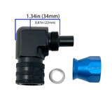 Precision Raceworks Precision Raceworks PTFE AN6 90 Degree Fitting to 9.89 Female QC 201-0233