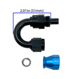 Precision Raceworks Precision Raceworks PTFE Fuel Line Fitting 180 Degree AN-6 Female Flare 201-0264