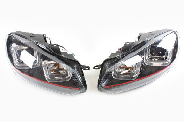 Spyder Spyder Volkswagen Golf / GTI 10-13 Version 3 Projector Headlights - Dual U DRL - Black (SCRATCH AND DENT) 5082046-SND