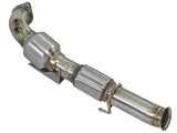 aFe Twisted Steel 3in. 304 SS Catted Series Downpipe 16-18 Ford Focus RS I4-2.3L (t) by AFE 48-33024-HC