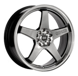 Enkei Wheels EV5 17" 4x100/108 Hyper Black w/ Machined Lip by Enkei 446-770-1145HB