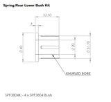 SuperPro 19-23 Ford Ranger Rear Leaf Spring Lower Bush Kit by Superpro SPRSPF3804K
