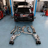 Capristo ECE Valved Exhaust w/ Carbon Tips (OE Actuators) - Audi / C8 / RS6 / RS7 by Capristo