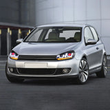 VLAND LED Headlights Halogen Models with Demon Eyes - VW / Mk6 / Golf