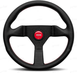 MOMO Tuning Montecarlo 320 Diameter Steering Wheel (Red Stitching) by MOMO MCL32BK3B