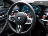 AutoTecknic Replacement Carbon Steering Wheel Top Cover - F90 M5 by AutoTecknic ATK-BM-0273-9