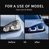 VLAND LED Headlights Halogen Models (Lower DRL) - VW / Mk6 / Golf