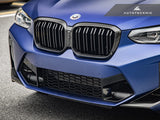AutoTecknic Dry Carbon Fiber Dual-Slats Front Grille Set - F97 X3M LCI | F98 X4M LCI by AutoTecknic ATK-BM-0621-DS-DC-6