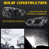 VLAND LED Headlights Halogen Models (Lower DRL) - VW / Mk6 / Golf