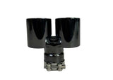 Racing Dynamics Deluxe Black Chrome Twin Tailpipe Tips - Porsche / 987 / Boxster / Cayman by Racing Dynamics 987-08-00-372B