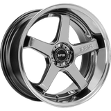 F1R F1R FC5 18" 5x114 Hyper Black w/ Polish Lip