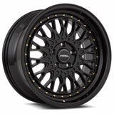 VORS AR1 18" 5x108 All Black Gold Rivet by VORS Wheels AR01188551435BK-508