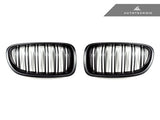 AutoTecknic Dual-Slats Stealth Black Front Grille Set - F10 5-Series | M5 by AutoTecknic ATK-BM-0067-DS-MB-2
