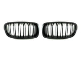 AutoTecknic Dual-Slats Stealth Black Front Grille Set - F30 3-Series by AutoTecknic ATK-BM-0179-DS-MB