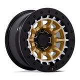 Black Rhino Wheels BR016 Tusk 17" 5x127 Matte Gold Machined Ring W/ Black Rock Guard by Black Rhino Wheels BR016GD17855000