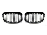 AutoTecknic Dual-Slats Stealth Black Front Grille Set - F20 1-Series by AutoTecknic ATK-BM-0170-DS-MB