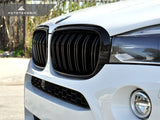 AutoTecknic Dual-Slats Gloss Black Front Grille Set - F15 X5 | F85 X5M & F16 X6 | F86 X6M by AutoTecknic ATK-BM-0174-DS-GB-2