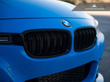 AutoTecknic Dual-Slats Gloss Black Front Grille Set - F30 3-Series by AutoTecknic ATK-BM-0179-DS-GB-F90LCI
