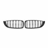 MHC+ BMW M3/M4 Premium Front Grilles In Pre Preg Carbon Fiber & Gloss Black (F80/F82/F83) by MHC+ MHCP-F80F82-CF-FG001