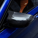 MHC+ BMW M5 F90 Wing Mirror Covers In Gloss Pre Preg Carbon Fiber (2018+ F90) by MHC+