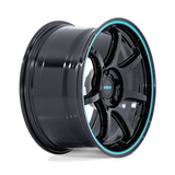 Rotiform BPU 18" 5x114.3 Gloss Black w/ Teal Stripe by Rotiform