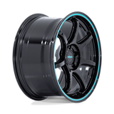 Rotiform BPU 19" 5x112 Gloss Black w/ Teal Stripe by Rotiform
