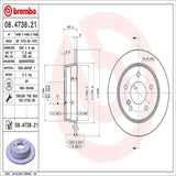 Brembo OE Rear Brake Kit (Prem NAO Ceramic Pads/Prem UV Coat Rotors) - 86-87 Mercedes 190E by Brembo KT00470-BRE