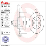 Brembo OE Rear Brake Kit (Prem NAO Ceramic Pads/Prem UV Coat Rotors) - 12-19 Fiat 500 by Brembo KT00464-BRE