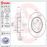 Brembo OE Front Brake Kit (Prem NAO Ceramic Pads/Prem UV Coat Rotors) - 99-00 Mercedes C230/96-00 C280/96-97 E300 by Brembo KT00284-BRE