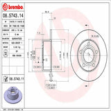Brembo OE Rear Brake Kit (Prem NAO Ceramic Pads/Prem UV Coat Rotors) - Audi by Brembo KT04245-BRE