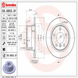 Brembo OE Rear Brake Kit (Rear Prem NAO Ceramic Pads/Prem UV Coat Rotors) - 2003 BMW 525i/99-00 528i by Brembo KT00B93-BRE