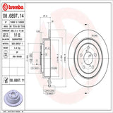 Brembo OE Rear Brake Kit (Prem NAO Ceramic Pads/Prem UV Coat Rotors) - 05-06 Saab 9-2X/04-08 Subaru Forester by Brembo KT00384-BRE