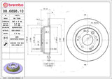 Brembo OE Rear Brake Kit (Prem NAO Ceramic Pads/Prem Rotors) - 1997 Acura CL by Brembo KT00874-BRE