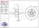 Brembo OE Rear Brake Kit (Prem NAO Ceramic Pads/Prem Rotors) - Audi by Brembo KT00519-BRE