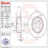 Brembo OE Rear Brake Kit (Prem NAO Ceramic Pads/Prem UV Coat Rotors) - 97-98 Saab 9-3/2000 LS2/LW2/01-03 LW300 by Brembo KT00805-BRE