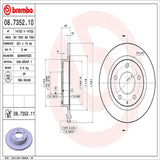 Brembo OE Rear Brake Kit (Prem NAO Ceramic Pads/Prem UV Coat Rotors) - 01-03 Mazda Protege/02-03 Protege5 by Brembo KT00186-BRE