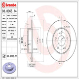 Brembo OE Rear Brake Kit (Prem NAO Ceramic Pads/Prem UV Coat Rotors) - 91-96 Infiniti G20/99-01 G20/96-01 I30 by Brembo KT00172-BRE