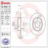 Brembo OE Rear Brake Kit (Prem NAO Ceramic Pads/Prem UV Coat Rotors) - Audi by Brembo KT00465-BRE