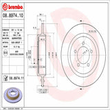 Brembo OE Rear Brake Kit (Prem NAO Ceramic Pads/Prem UV Coat Rotors) - 02-10 Ford Explorer/Mercury Mountaineer by Brembo KT00857-BRE