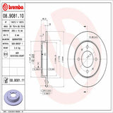 Brembo OE Rear Brake Kit (Prem NAO Ceramic Pads/Prem UV Coat Rotors) - 94-06 Hyundai Elantra/97-01 Tiburon by Brembo KT00179-BRE