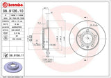 Brembo OE Rear Brake Kit (Prem NAO Ceramic Pads/Prem UV Coat Rotors) - Audi by Brembo KT00471-BRE