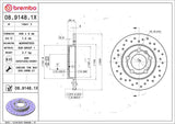 Brembo OE Rear Brake Kit (Prem NAO Ceramic Pads/Prem Cross Drill UV Coat Rotors) - Audi by Brembo KTX0099-BRE