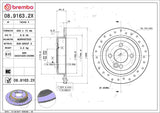 Brembo OE Rear Brake Kit (Prem NAO Ceramic Pads/Prem Cross Drill UV Coat Rotors) - MINI by Brembo KTX0160-BRE