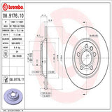 Brembo OE Rear Brake Kit (Prem NAO Ceramic Pads/Prem UV Coat Rotors) - VW by Brembo KT00A20-BRE