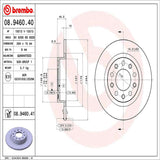 Brembo OE Rear Brake Kit (Prem NAO Ceramic Pads/Prem UV Coat Rotors) - 13-16 Dodge Dart by Brembo KT00669-BRE